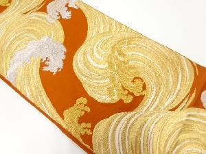 アンティーク　荒波模様織出し袋帯（材料）